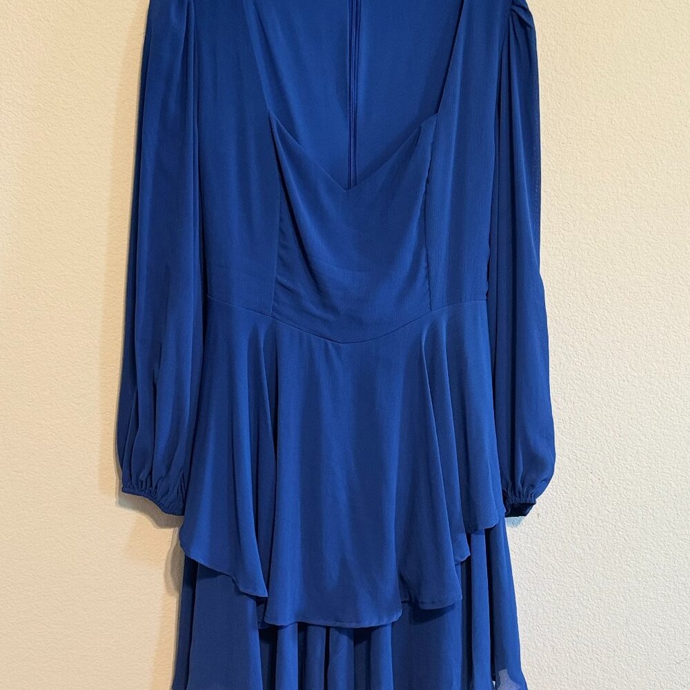 Sweatheart Neck Long Sleeve Ruffle Babydoll Dress